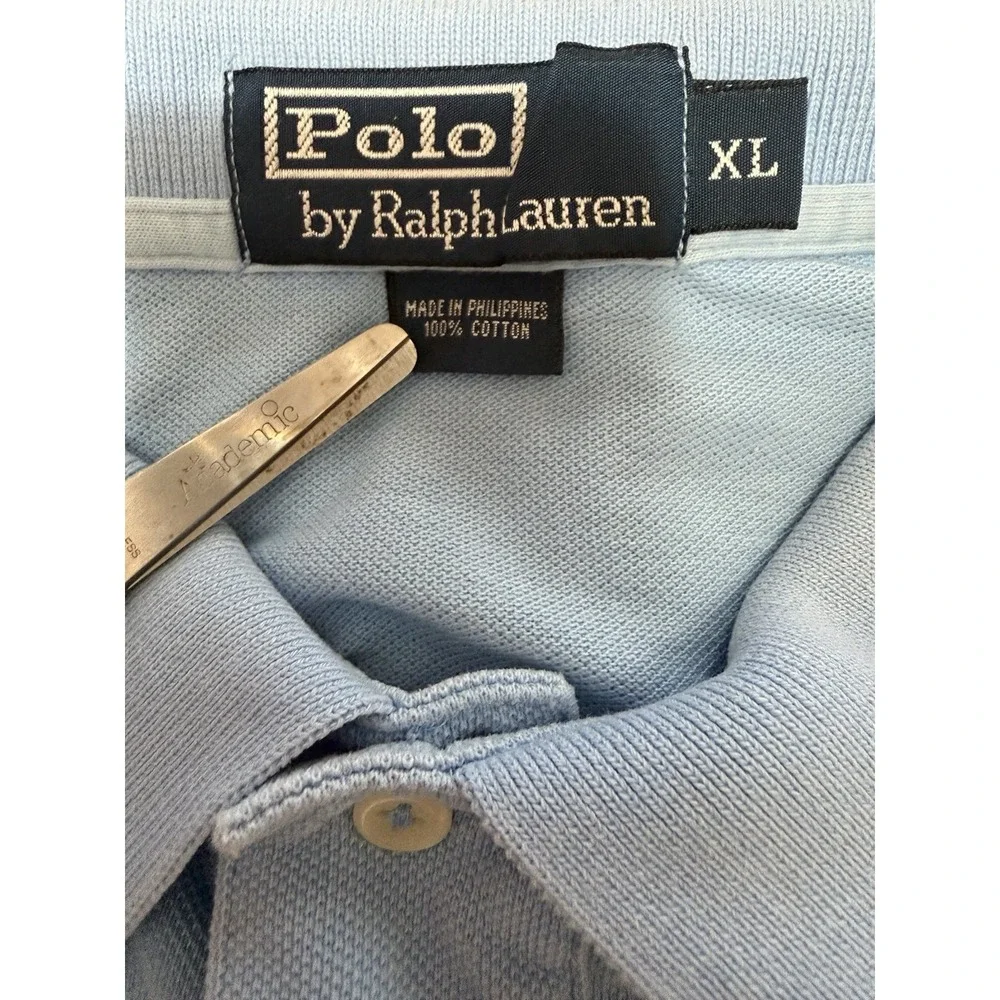 Ralph Lauren Polo Shirt Mens XL Light Blue Preppy Pony Casual Work Career Office